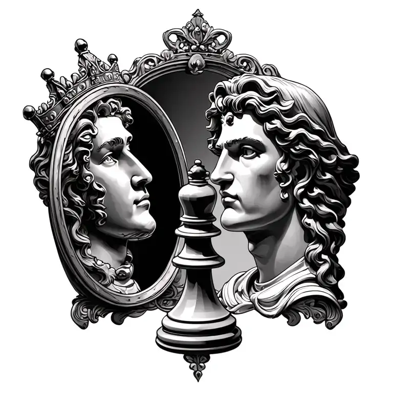 A Chess Pawn Looking In The Mirror And Seeing A King