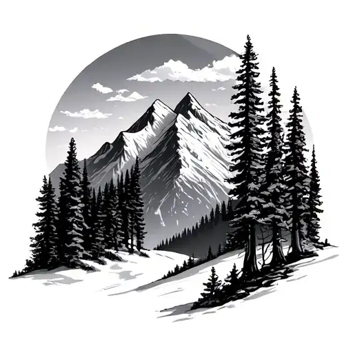 Mountain And Aspen Trees