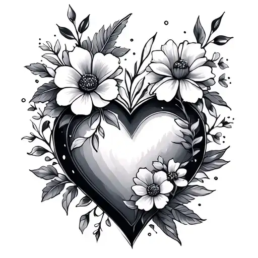 Love Heart And Flowers Blooming