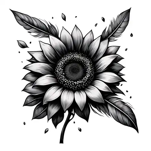 Arrow Sunflower Feathers Falling