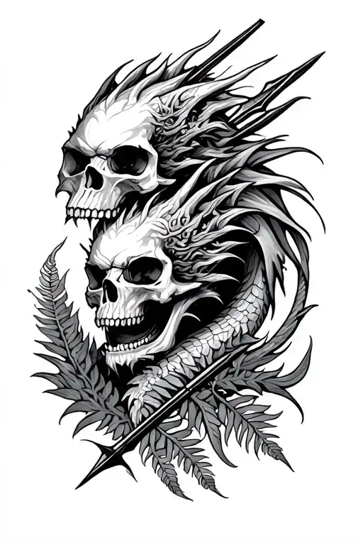 Skulls Arrows Smoke Maroi Fern Dragon