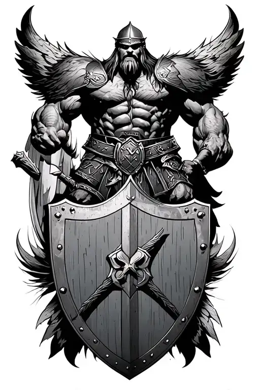 Full Leg Sleeve Hulkavengers Viking Odin Warrior Shield