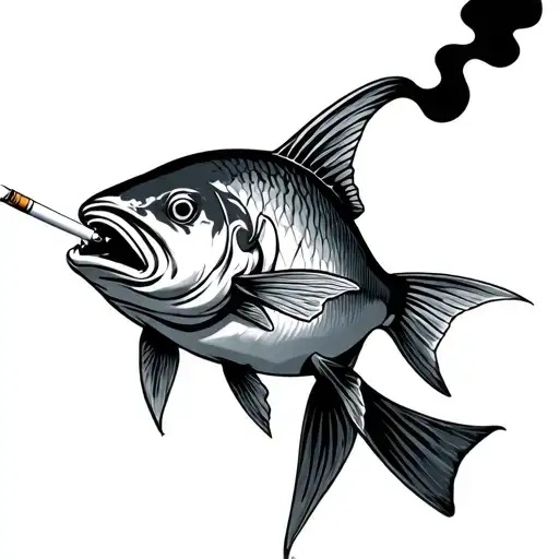 Sun Fish Smoking Cigarette