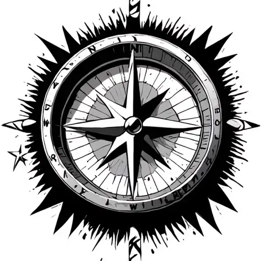 Compass With Stars Forming
