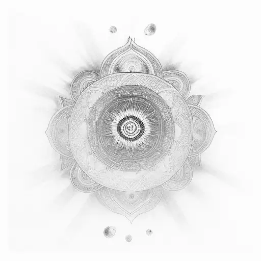 Dhamma Wheel With Lotus