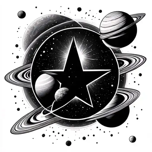 Main Star With Planets Orbiting