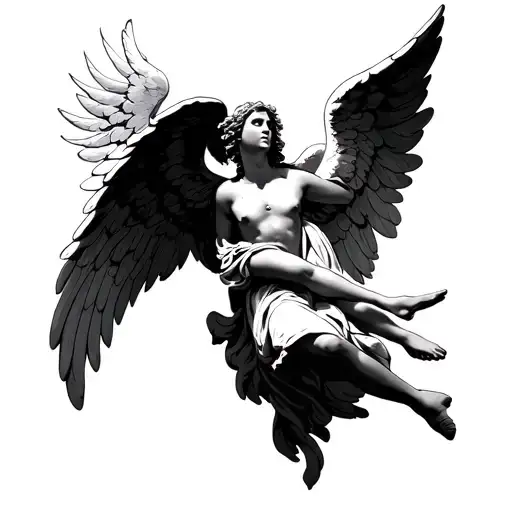 Angel Carrying A Person While Flying To Heaven