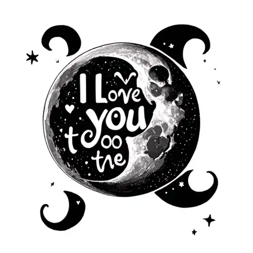 Background Of Moon With Words I Love You Too The Moon And Back