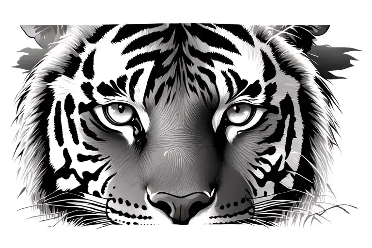 Eyes Of The Tiger Sunset Jungle Background