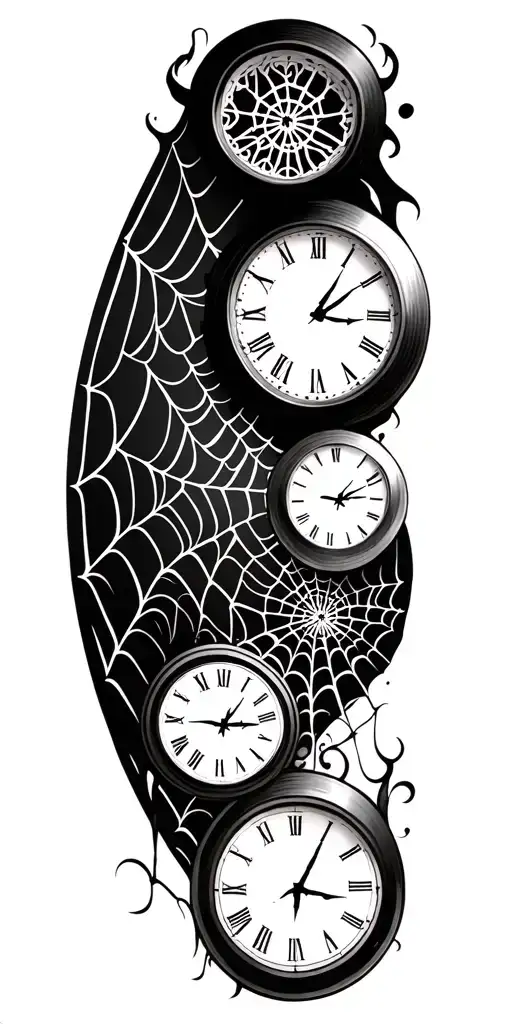 3 Clocks Side By Side & Spiderweb &