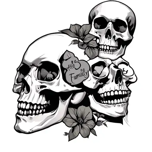 Skull With Family Written In It