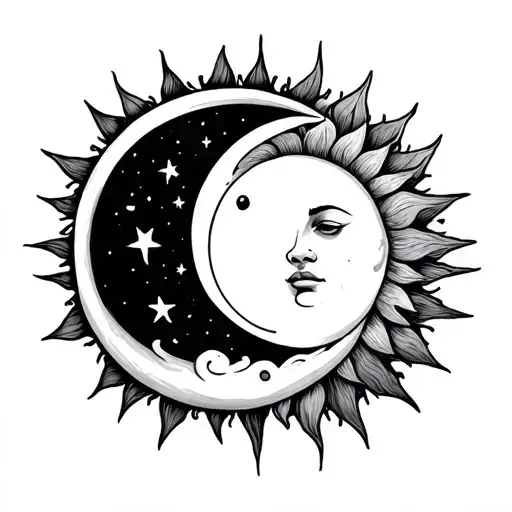 Paired Moon And Sun