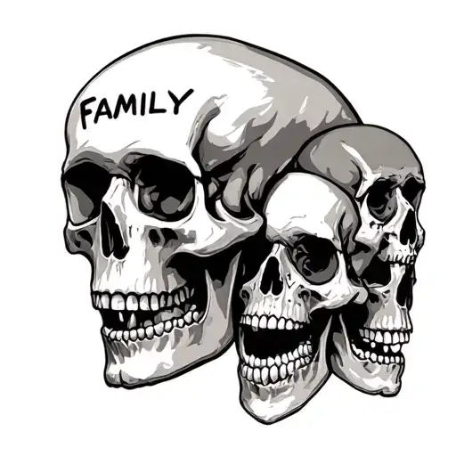 Skull With Family Written In It