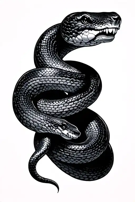 Minimalistic Snake Wrapped Around Something