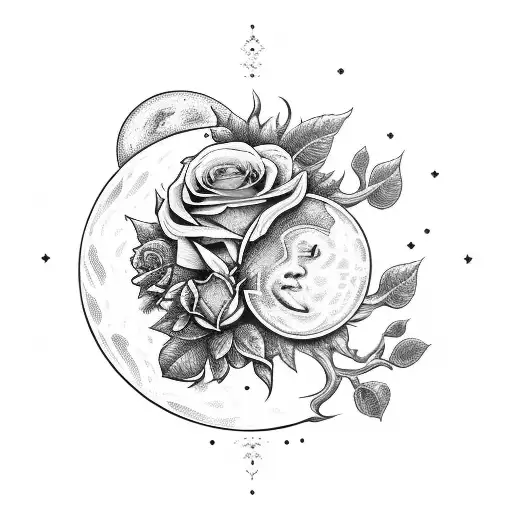 Sun And Moon With Rose Bouquet