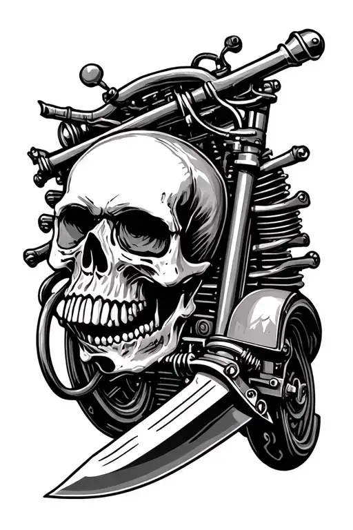 Skull Knife Bikes Engines Prison