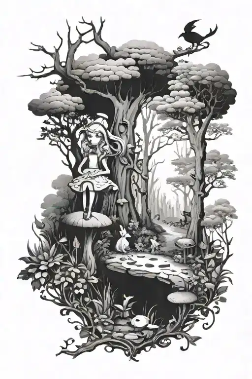 Alice In Wonderland Forest Scene