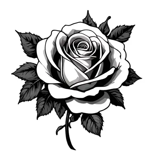 Rose With Letter S Calligraphy Style