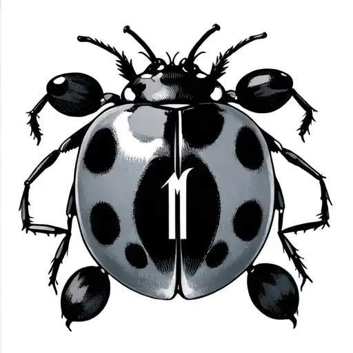 Ladybug With An M In One Of Its Spots