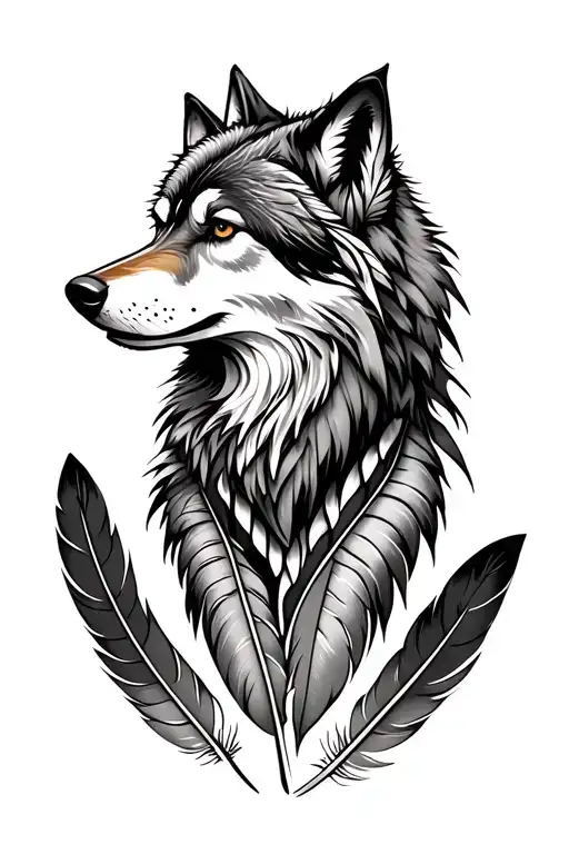 Wolf Indian Feathers