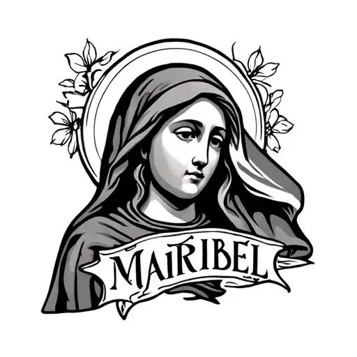 Mary Mother With Maribel Name Written