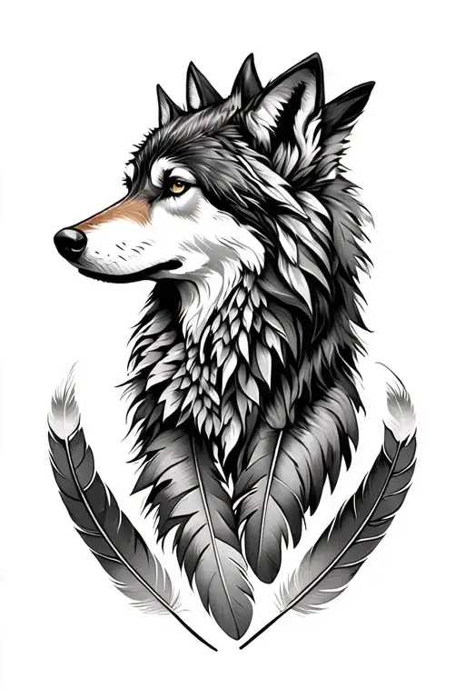 Wolf Indian Feathers