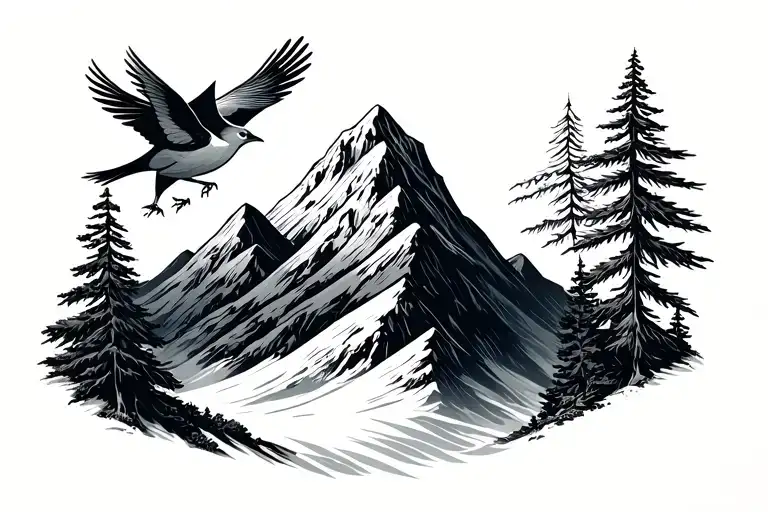 Fir And Bird Mountain