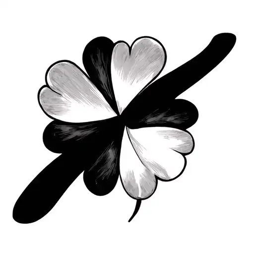 Four Leaf Clover With Negative Space Creating A Cross