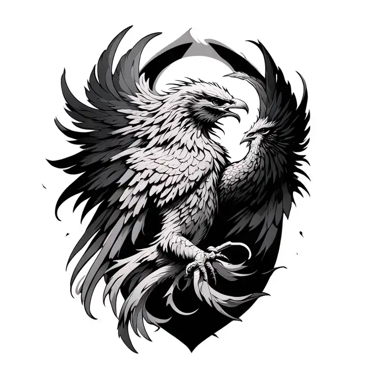 Phoenix Warrior Tattoo Design