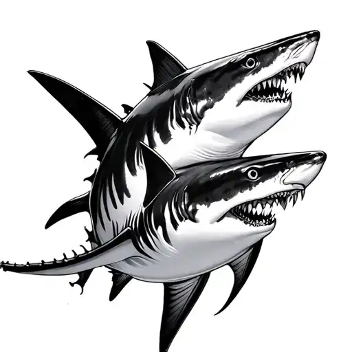 Tiger Shark Swimming On The Spine