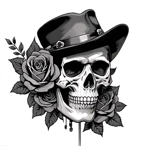 Mafia Boss Skull With Roses