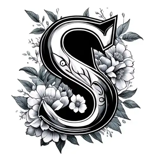 Floral S Letter