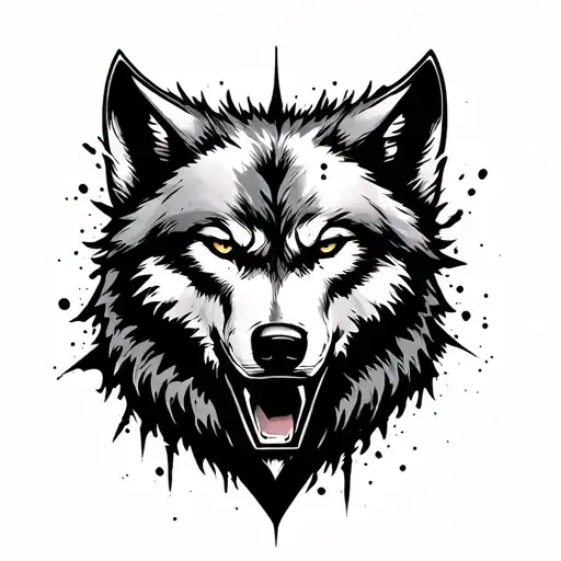 Superman Logo Combined With The Wolf Surrounded
