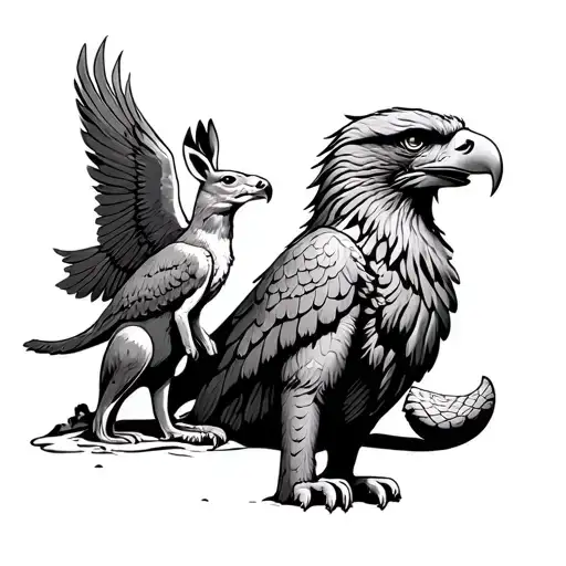 Merlion With Eagle And Kangaroo