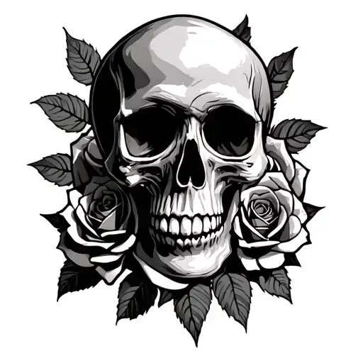 Skull And Roses Fuck Cancer