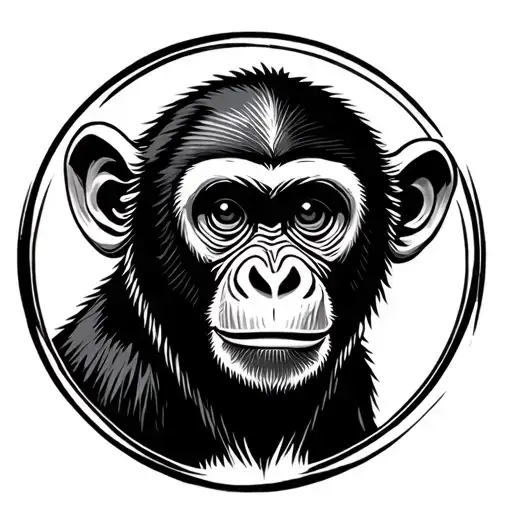 Black And White Monkey In A Circle