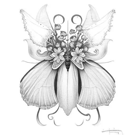 Lunarmoth With Lily Of The Valley Flowers