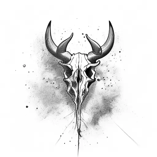 Rose Thorns Bull Skull