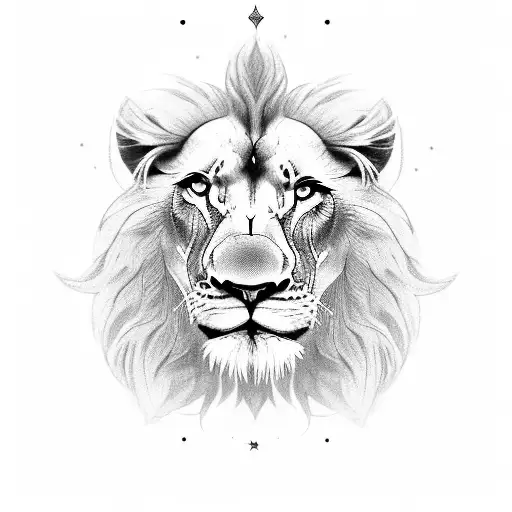 A Lion And A Moon Intertwined To Symbolize Strength And Peace