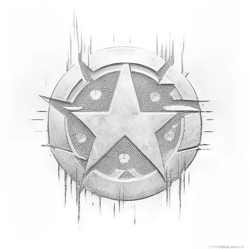 An Intricate Tattoo Design Of A Superhero Logo That Combines Elements From Both Marvel And Dc Comics