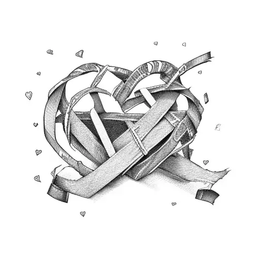 Love Letters Intertwined With Art Brushes In Black-grey Style