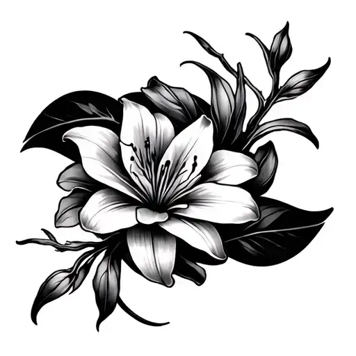 Jasmine And Lily Intertwined