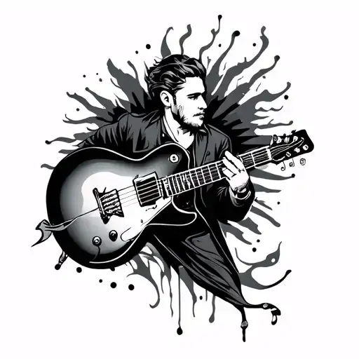 Male Tattoo In The Style Of Music