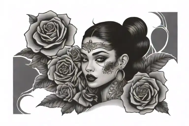 Gangster Girl With Tattoo Design Inspired