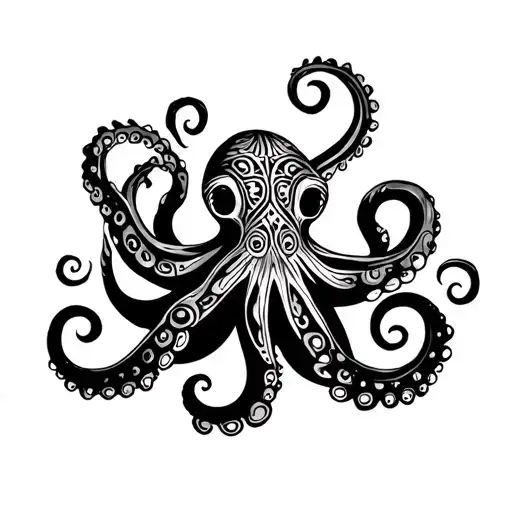 Polynesian Style Octopus Tattoo Sleeve