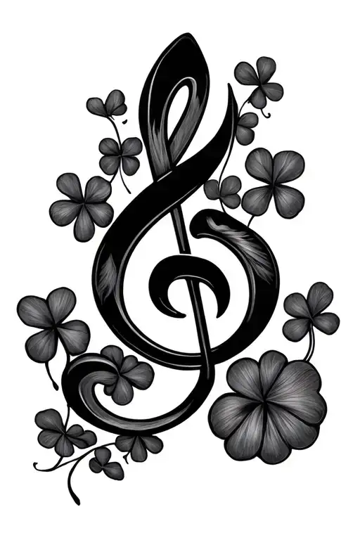 Can You Draw Me A G-clef With Clover Leaf On Both Sides