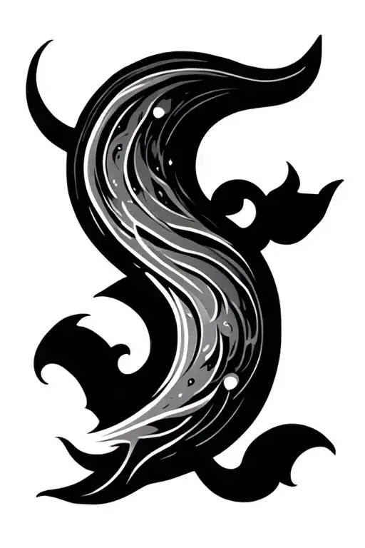 Semi Colon With Unalome Symbol Integrated