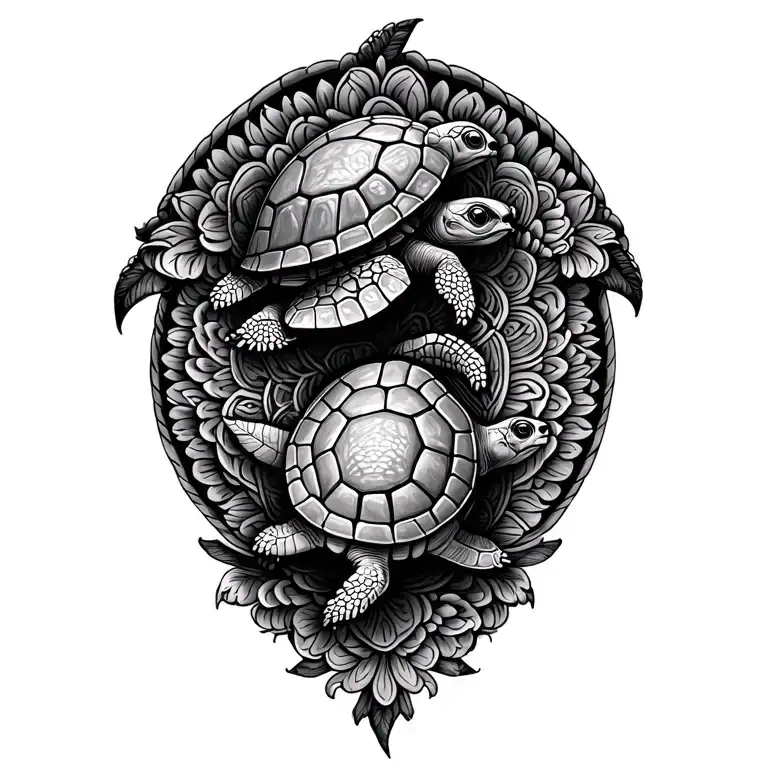 Mandala With Two Turtles