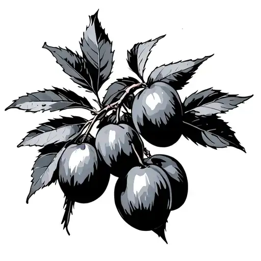 A Mirabelle Prune Tree Branch