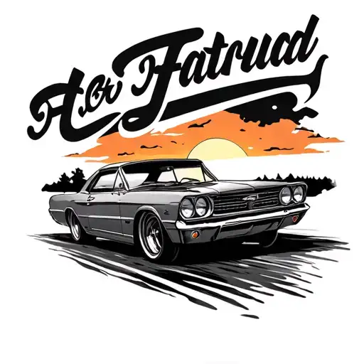 68 Fastback Diner's Driving Sunset